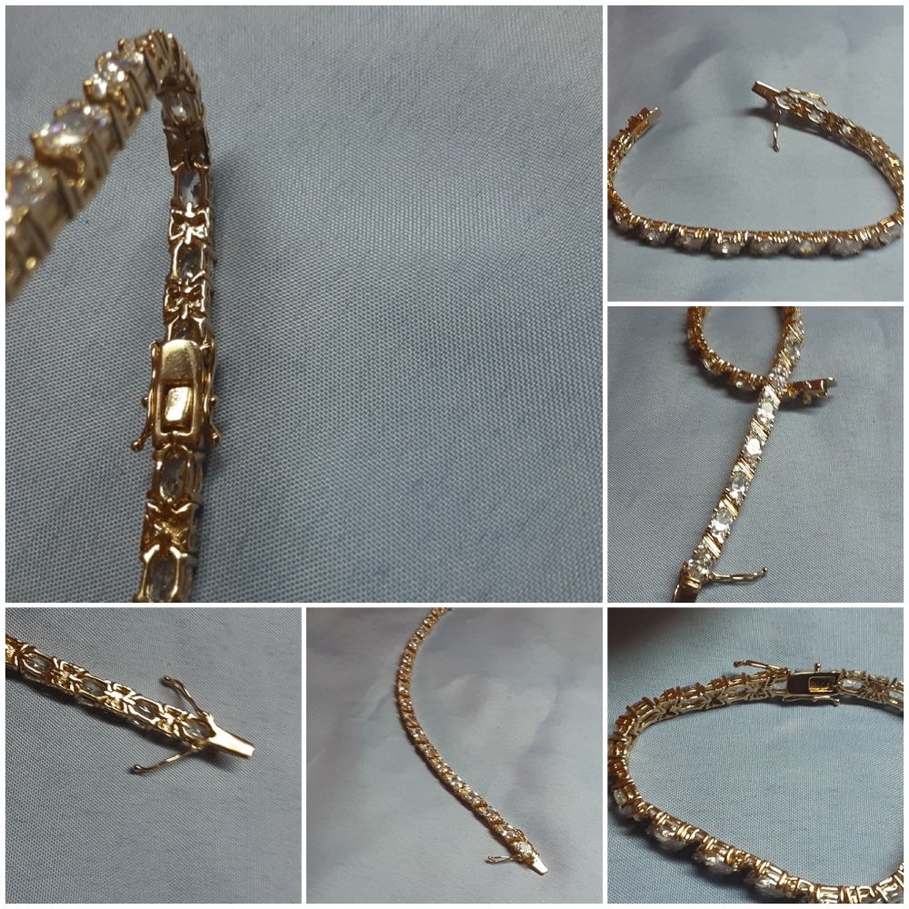 Gold tennis bracelet